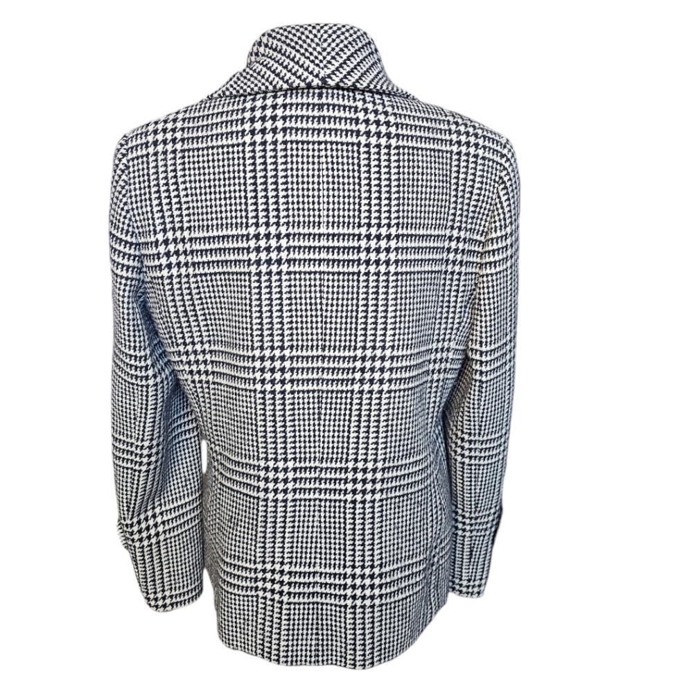Anne Klein Houndstooth 100% Wool Coat. Medium - Picture 4 of 5